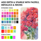 Endless Color Options - Enjoy a stunning selection of 100 vibrant shades, providing limitless choices for every artistic project and allowing for unique color combinations and gradients.

Superior Paint Quality - Formulated with high-quality, modern pigments, these watercolors deliver rich pigmentation, excellent transparency, and optimal performance for a true-to-color experience.