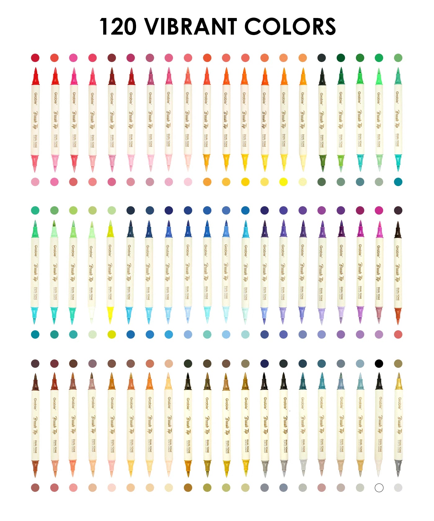 Unlock your creativity with the Grabie Dual Tip Marker Set! Experience premium Grabie Art Supplies featuring 60 dual-tip markers - among the best markers for coloring and artistic expression. Perfect for all artists, these high-quality Grabie Acrylic Brush Markers deliver stunning vibrancy and coverage.