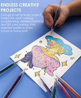 Get ready to elevate your artwork with the Retractable Glitter Gel Ink Pen Set of 18. This collection delivers a dazzling spectrum of vibrant color and captivating sparkle, perfect for everything from adult coloring and journaling to intricate craft projects. Designed for immediate inspiration, these pens feature a seamless push-button design and a precision 1.0mm tip for smooth, skip-free glitter lines every time.