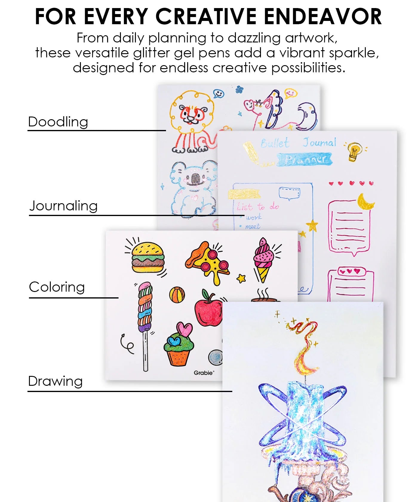 Get ready to elevate your artwork with the Retractable Glitter Gel Ink Pen Set of 18. This collection delivers a dazzling spectrum of vibrant color and captivating sparkle, perfect for everything from adult coloring and journaling to intricate craft projects. Designed for immediate inspiration, these pens feature a seamless push-button design and a precision 1.0mm tip for smooth, skip-free glitter lines every time.