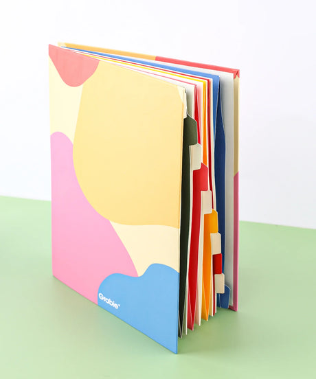 Tired of the sticker and painting pandemonium? Fear not, fellow creative spirit!&nbsp;Behold the Grabie Accordion File Folder – the perfect solution for organized and protected storage. This innovative book features a flexible design, allowing you to expand, contract, and adjust it at will. The sturdy cardboard cover ensures the safety of your contents, providing a reliable shield against potential damage.