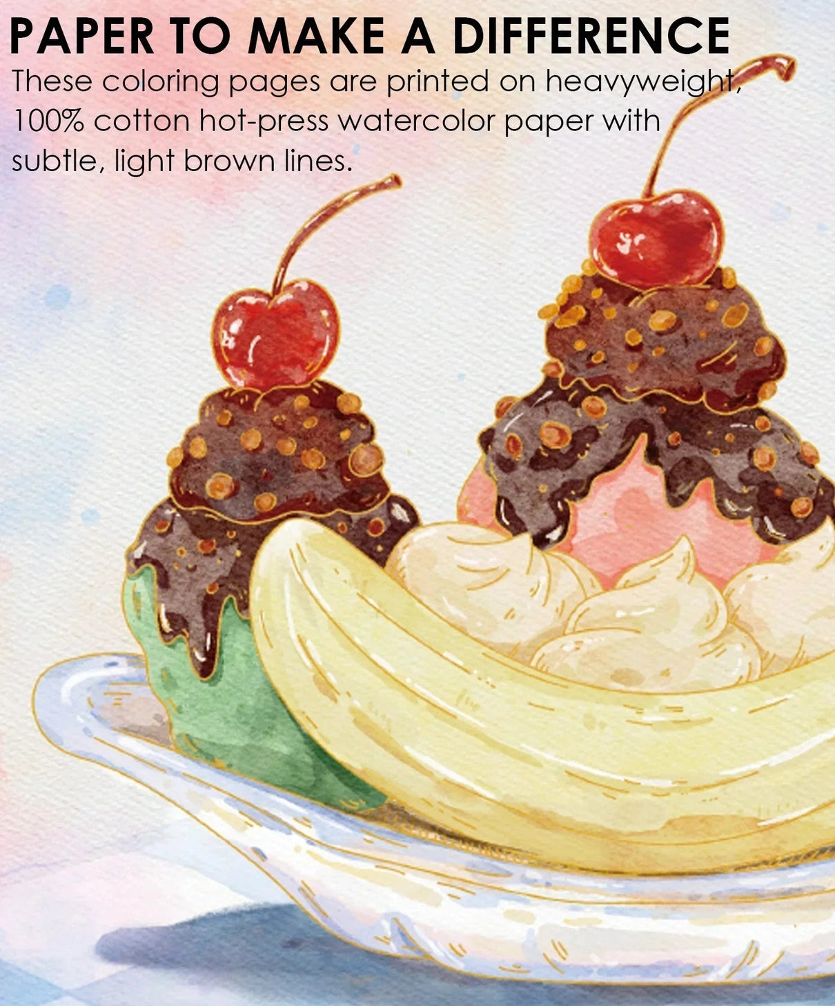 INDULGE YOUR CREATIVITY
Treat yourself to the sweetest watercolor adventure and build a colorful haven for your imagination. This delightful bundle comes with our custom 12-color Dessert palette and a whimsical coloring book featuring 15 pages of mouth-watering treats—from stacked pancakes and boba tea to elegant tiered cakes and delicate macarons. Bring these cozy, bakery-inspired scenes to life and watch your skills flourish!

A SWEET SETTING FOR CREATIVE ARTISTS
Embark on a delicious creative journey wit