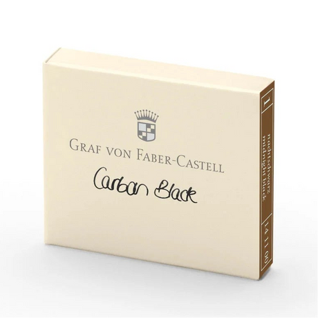 Each pack of Graf Von Faber-Castell cartridges come with 6 ink cartridges. These inks are document proofed: smudge-resistant, reproducible, light-fast and waterproof, cannot be erased and is resistant to many chemicals and solvents. Highest-quality ingredients.

Each cartridge is 0.86 ml.&nbsp;
6 ink cartridges