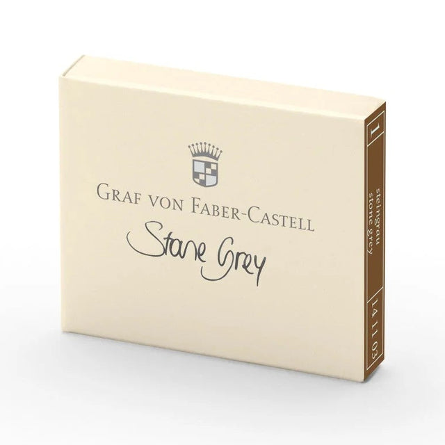 Each pack of Graf Von Faber-Castell cartridges come with 6 ink cartridges. These inks are document proofed: smudge-resistant, reproducible, light-fast and waterproof, cannot be erased and is resistant to many chemicals and solvents. Highest-quality ingredients.

Each cartridge is 0.86 ml.&nbsp;
6 ink cartridges