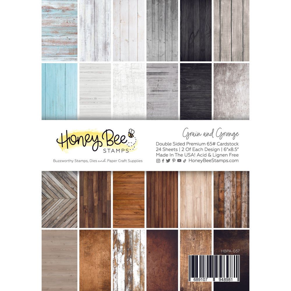 Give your cards and paper crafts a rustic edge with our exclusive 6"x8.5" cardstock pads! Featuring awesome woodgrain patterns, this paper pad is perfect for backgrounds and crafting masculine cards. It includes 24 double-sided sheets with 24 coordinating designs, all printed on smooth satin finish 65# cover cardstock for a luxurious feel. Acid and lignin-free for lasting quality. Made with love in the USA!