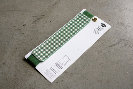 Green Gingham - Vegan Leather Elastic Bookmark