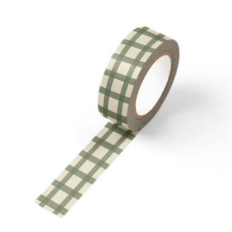 Our green gingham washi tape lets you add some extra holiday magic to everything you do. Use this durable yet easily removable tape to add flair to sealed envelopes, wrapped gifts, or as a decorative border to card stock.

Additional Details:
- 15 mm width
- 10 m length