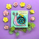 Green Morning - Cosmic Snail Enamel Pin