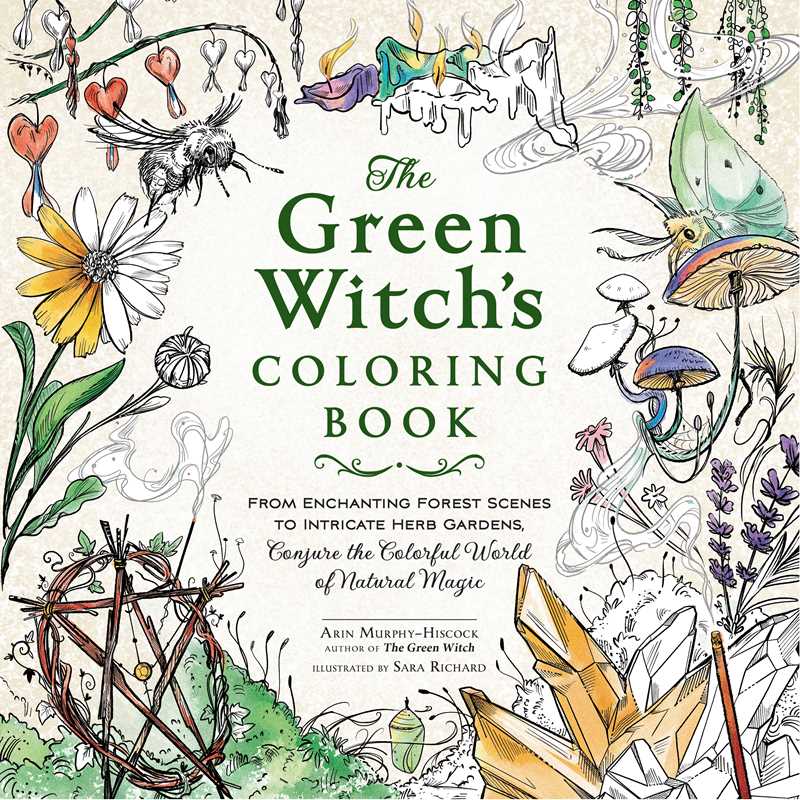 The magic of The Green Witch meets adult coloring with this collection of 35 witchcraft-inspired scenes showcasing the natural elements and mysticism of green witchcraft.

Nurture your creative energy and the green witch within with The Green Witch’s Coloring Book featuring 35 witchcraft-inspired scenes that nourish and nurture green witchcraft lovers. From the Green Witch series, this coloring book includes lush forest scenes to crystal spreads and herb bundles. 