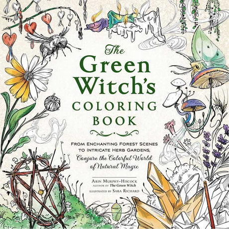 The magic of The Green Witch meets adult coloring with this collection of 35 witchcraft-inspired scenes showcasing the natural elements and mysticism of green witchcraft.

Nurture your creative energy and the green witch within with The Green Witch’s Coloring Book featuring 35 witchcraft-inspired scenes that nourish and nurture green witchcraft lovers. From the Green Witch series, this coloring book includes lush forest scenes to crystal spreads and herb bundles. 