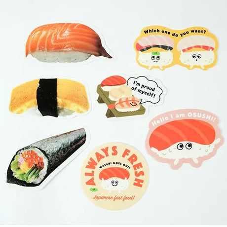 Gretting Life OSUSHI Sushi Sticker Pack Vinyl Sticker Pack - 7 per pack