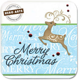 Sello de reno guiñando un ojo