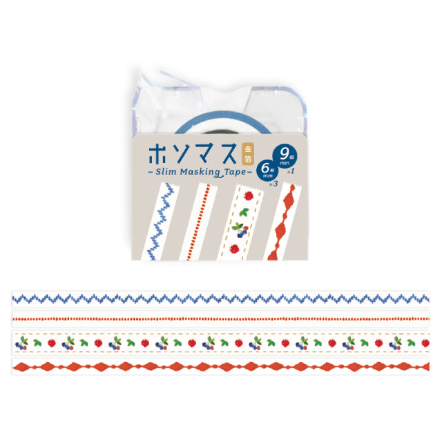 Hosomasu Masking Tape with Case - Stitch