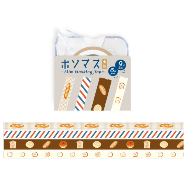 Hosomasu Masking Tape with Case - Bread