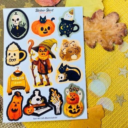Halloween 2 Sticker Sheet Decorative Sticker