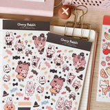 Cherry Rabbit Halloween Candy Washi Sticker Sheet