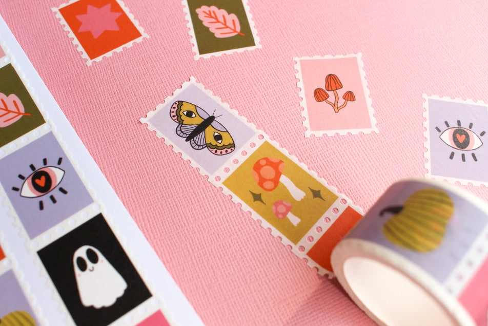 Versión 1 de la cinta washi con sellos de Halloween