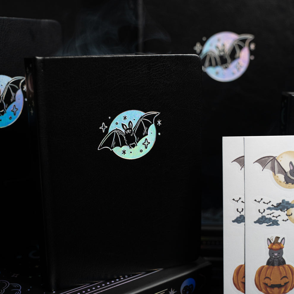 Archer and Olive - Cute Bat Dot Grid Notebook