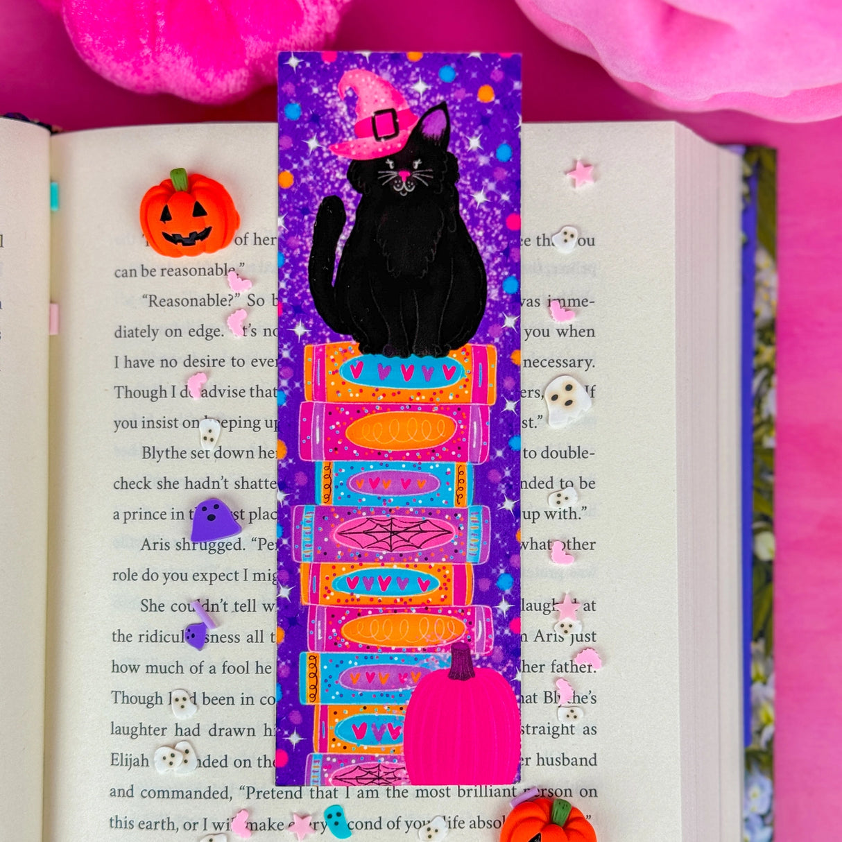 The design for this bookmark was illustrated by me and inspired by my love for books! The illustration is then professionally printed and made into this cute bookmark. The bookmark size is 2" x 6", it is printed on heavyweight 110lb matte card stock, laminated, and is single sided.