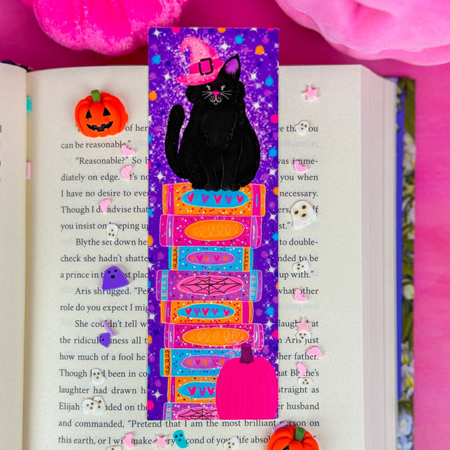 The design for this bookmark was illustrated by me and inspired by my love for books! The illustration is then professionally printed and made into this cute bookmark. The bookmark size is 2" x 6", it is printed on heavyweight 110lb matte card stock, laminated, and is single sided.