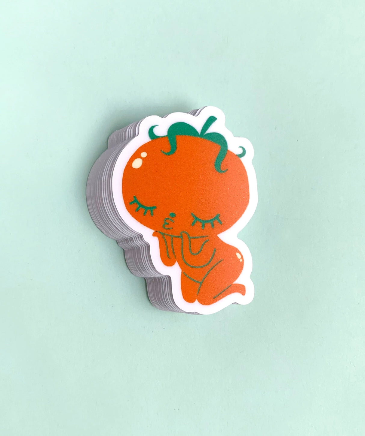 "Kissy Tomato" Vinyl Sticker made from Hannakin illustration.

Made from a durable waterproof vinyl with a matte laminate that protects it from scratching, rain and sunlight.