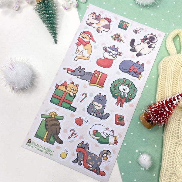 Happy Holiday Cats Sticker Sheet