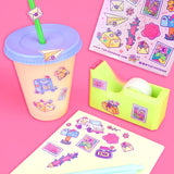 🐢 Our Kiss Cut Sticker Sheets are 4 inches by 6 inches and include one (1) sheet per package, with 10 to 20 individual waterproof, stickers on each.&nbsp;

🐢 Each sheet is enclosed in a sleeve with an art backing card and are retail-ready!

🐢 Stick them on water bottles, laptops, cars, coolers, helmets, skateboards, or just about any flat surface you can think of.&nbsp;