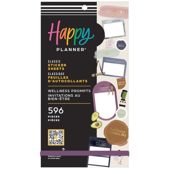 Happy Planner Classic Sticker Value Pack - Wellness Prompt