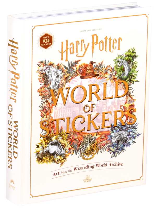 This keepsake book includes more than 934 full-color stickers and showcases unique art inspired by the Harry Potter films.

Create magical decorations and designs with the more than 934 stickers in this collectible book that features Harry Potter film-inspired art! Along with stickers of house crests and banners, Patronus guardians, fantastic beasts, Quidditch equipment, the Yule Ball, images from Diagon Alley—including Weasleys’ Wizard Wheezes and Ollivanders Wand Shop.
