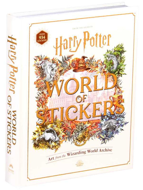 This keepsake book includes more than 934 full-color stickers and showcases unique art inspired by the Harry Potter films.

Create magical decorations and designs with the more than 934 stickers in this collectible book that features Harry Potter film-inspired art! Along with stickers of house crests and banners, Patronus guardians, fantastic beasts, Quidditch equipment, the Yule Ball, images from Diagon Alley—including Weasleys’ Wizard Wheezes and Ollivanders Wand Shop.