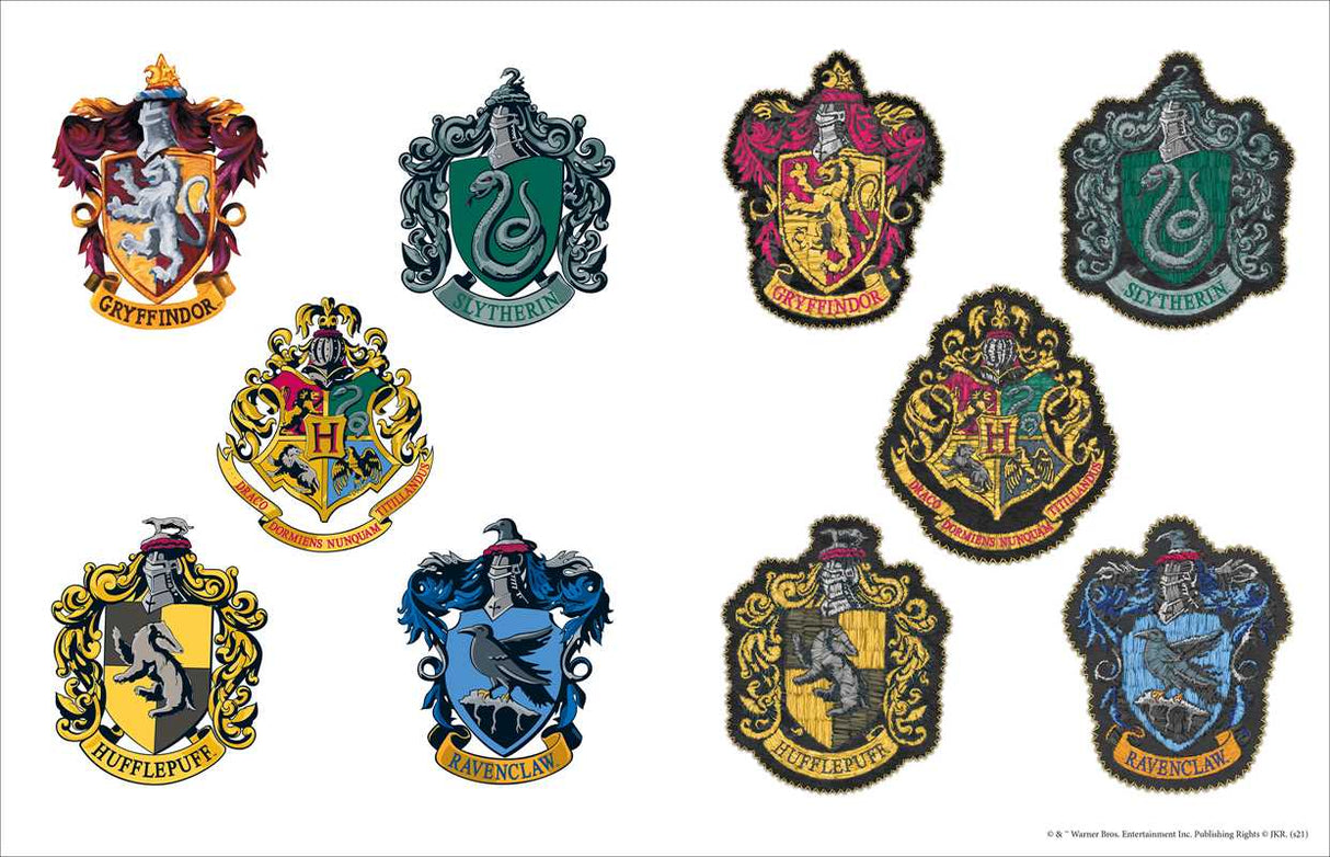 This keepsake book includes more than 934 full-color stickers and showcases unique art inspired by the Harry Potter films.

Create magical decorations and designs with the more than 934 stickers in this collectible book that features Harry Potter film-inspired art! Along with stickers of house crests and banners, Patronus guardians, fantastic beasts, Quidditch equipment, the Yule Ball, images from Diagon Alley—including Weasleys’ Wizard Wheezes and Ollivanders Wand Shop.