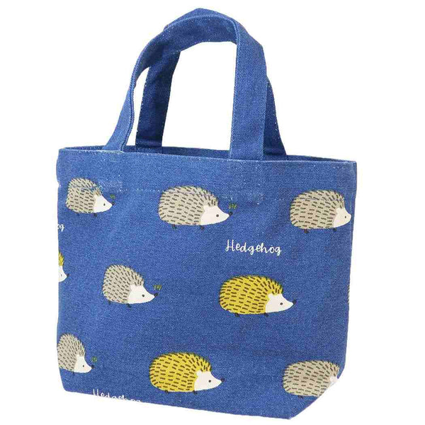 Hedgehog Mini Tote Bag / Lunch Bag Navy