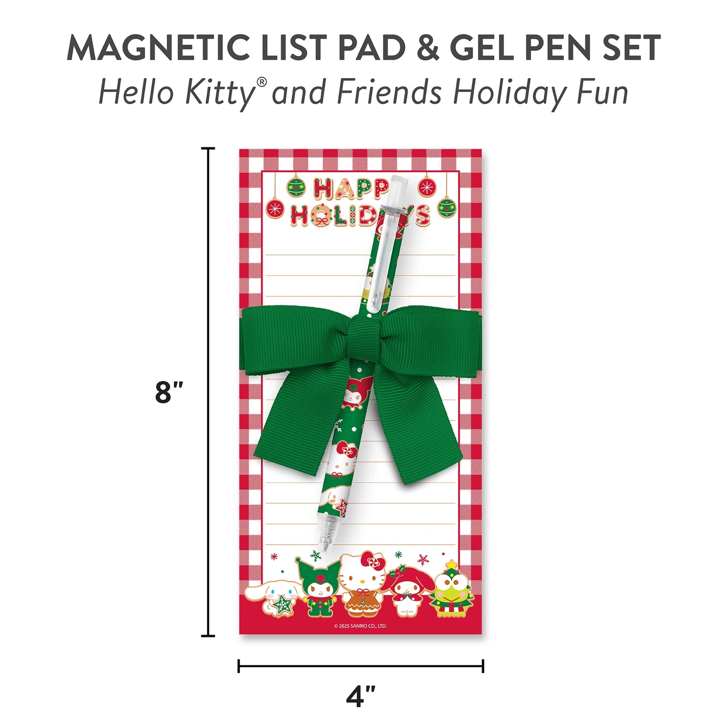List Pad: 4"w × 8"h; 70 sheets
Includes 1 black-ink gel pen&nbsp;
Features a 70-page list pad with a magnetic backer that easily attaches to any magnetic surface
Comes with a smooth-writing black-ink gel pen