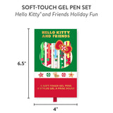Unleash your imagination with these festive Hello Kitty® and Friends gel pens! This set features five cute, coordinating pens, each with an adorable holiday design on the barrel. The pens feature a 0.7 mm tip for creating medium-thick lines and have smooth-flowing ink in five different colors: green, yellow, blue, red, and black. The soft-touch barrels ensure an extra comfortable grip whether you’re taking notes, making lists, doodling, or planning your schedule. Plus, they make the perfect Christmas gift.