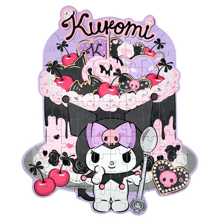 Discover joy with the Hello Kitty Wooden Jigsaw Puzzle: Kuromi Cherries and Cookies (88pcs). This officially licensed Sanrio product features iconic Hello Kitty in 96 vibrant wooden pieces. Crafted for durability and a seamless fit, it's a delightful challenge for fans of all ages 8+. Embrace positivity and bring Hello Kitty to life with this charming puzzle – perfect for relaxation and family fun. Display your completed masterpiece proudly and celebrate the timeless appeal of Hello Kitty.