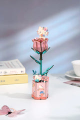 Unleash your creativity with the Hello Kitty Pink Rose 3D Wooden Puzzle Kit. This detailed kit lets you build a charming pink rose featuring the iconic Hello Kitty character, offering a fun and satisfying challenge for individuals age 8+!