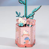 Unleash your creativity with the Hello Kitty Pink Rose 3D Wooden Puzzle Kit. This detailed kit lets you build a charming pink rose featuring the iconic Hello Kitty character, offering a fun and satisfying challenge for individuals age 8+!