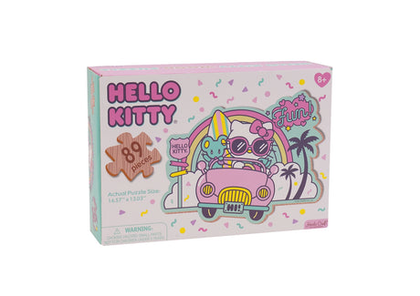 Meet our officially licensed Sanrio product: Hello Kitty Wooden Jigsaw Puzzle (89pcs) – Kawaii Edition. Crafted from high-quality wood, this 89-piece puzzle features adorable Hello Kitty poses amidst vibrant Kawaii patterns. Perfect for fans of all ages 8+, it offers a joyful puzzle-solving experience. Ideal as a gift or a delightful pastime, embrace the Kawaii spirit with this charming Hello Kitty puzzle. Order now and enjoy the cuteness in every piece!