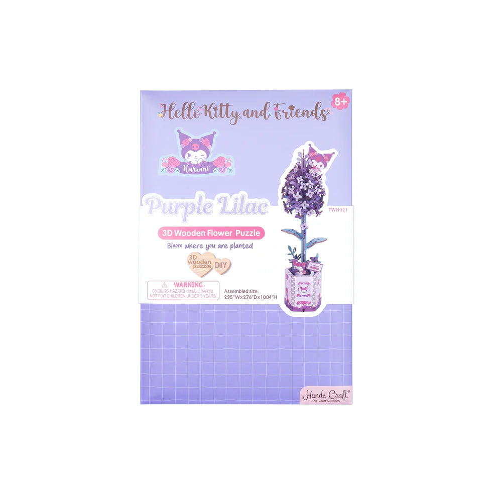 Step into a world of creativity with the Lilac Kuromi 3D Wooden Puzzle Kit. This charming DIY kit lets you build a whimsical lilac flower featuring the beloved Kuromi. Perfect for puzzle lovers, families, or anyone looking for a fun craft project, this kit offers both a rewarding challenge and a delightful result.