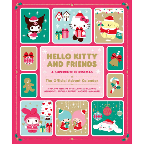 Christmas just got a whole lot cuter with this official Hello Kitty and Friends advent calendar featuring special prizes hiding in each of the 25 pockets.

25 pockets of surprises: Each window includes a new prizefor each day, including 4 puffy stickers, 4 magnets, 4 paper ornaments, 4 mini greeting cards and envelopes, 4 pins, 2 mini puzzles, 2 magnetic page clips, and 1 illustrated mini book about Hello Kitty and her best friends