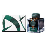 Ink 350, from the exclusive Jacques Herbin Prestige Collection, celebrates the launch date of the Jacques Herbin house in Paris in 1670. Vert Atlantide ink, a dark, intense colour, is illuminated with silver and gold flakes.

This ink is a tribute to the navigator Jacques Herbin, whose legend tells of his interest in lost places such as Antlantide.&nbsp;

Hand bottled with wax-dipped cap and seal.
50ml bottle.
Made in Paris.