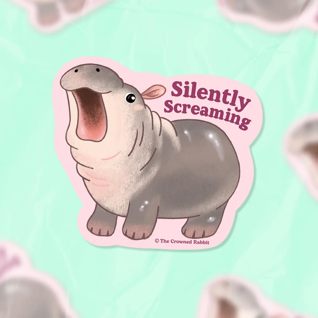 Moo Deng inspired! Made from durable vinyl with a laminate that protects the stickers from scratching, rain and sunlight.

Size: 3" x 2.90" &nbsp;

Packaged on a backing card in a cello bag.&nbsp;