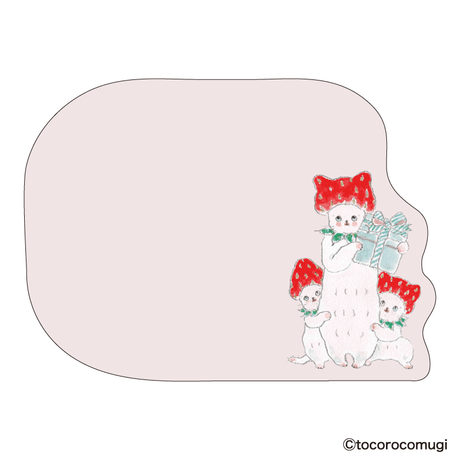 By making 70% of the adhesive side of the label, Pita Fusen can be stuck firmly and does not peel off easily.&nbsp;The cute die-cut type has a shape that makes the most of the design of the illustration. The design is based on an illustration by Tocoro Comugi, an illustrator who is very popular on SNS for drawing loose and slightly funny animals. The large (message type) is large enough to write on. It is designed to stick firmly so that important messages will not peel off.

95 x 70mm
20 sheets