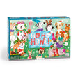 COUNTDOWN PUZZLE – Countdown the 12 days of Christmas with our Ho Ho Howl Countdown Puzzle Set. Open the cover flap to find 12 perforated windows, each with a 48-piece mini puzzle inside. A double-sided insert provides an image reference for each mini puzzle.

BRIGHT AND BOLD ARTWORK – This Ho Ho Howl Countdown Puzzle features the cutest dogs partaking in Christmas customs like sledding, building a gingerbread house and of course drinking hot chocolate! 