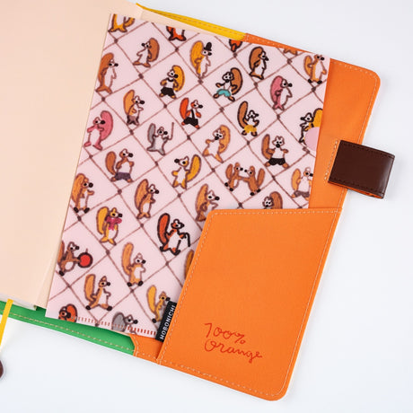 Hobonichi 100%ORANGE: Hobonichi Folder Set of 2 for A5 Size (Squirrel Squadron)