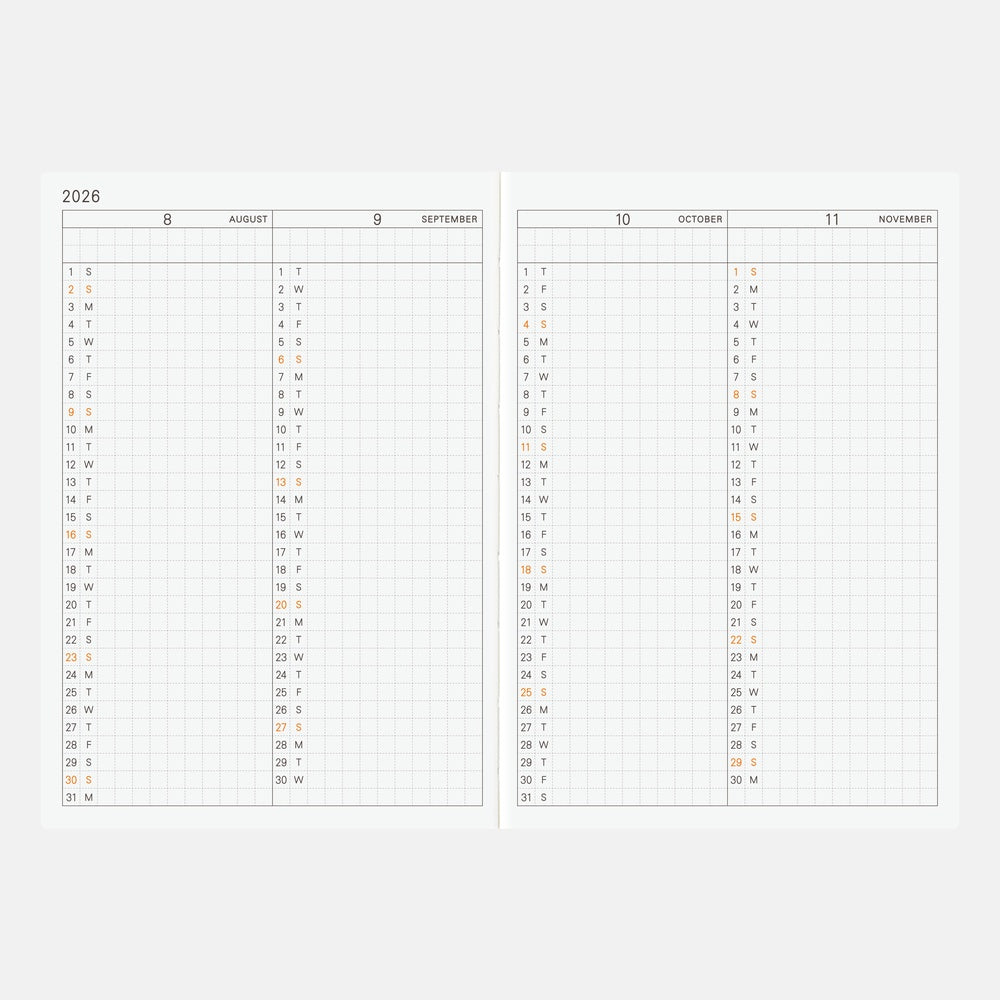 Hobonichi 2026 English Planner Book [A6/Jan Start/Mon Start]