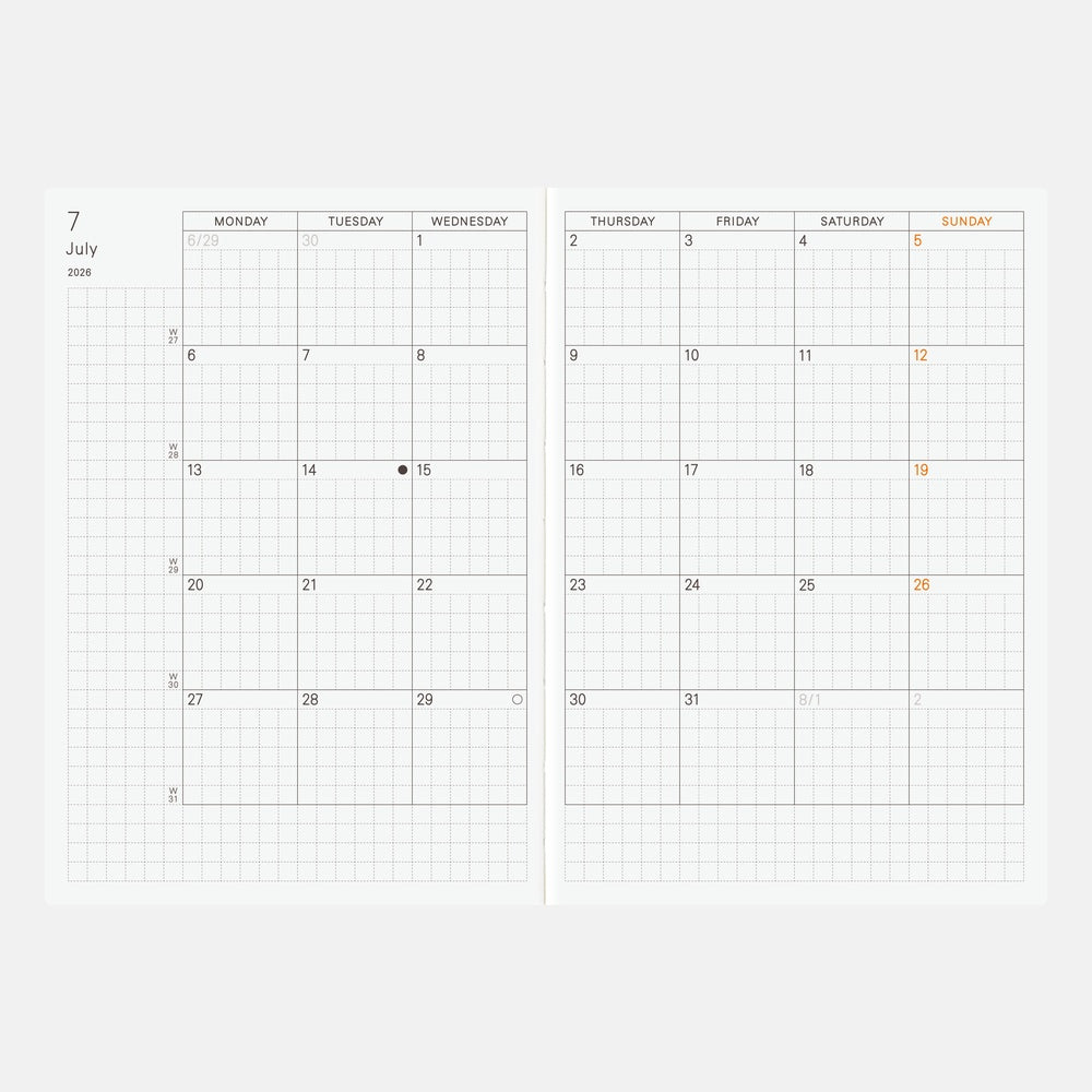 Hobonichi 2026 English Planner Book [A6/Jan Start/Mon Start]