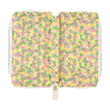 Hobonichi 2026 Weeks Cover - mina perhonen: skyful (Yellow) Floral patterned pouch with a visible brand logo on a white background