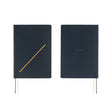 Hobonichi HON 2026 Slash (Navy) [ENG/A5/Jan Start] HON Two black notebooks with gold accents on a white background