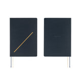 Hobonichi HON 2026 Slash (Navy) [ENG/A5/Jan Start] HON Two black notebooks with gold accents on a white background